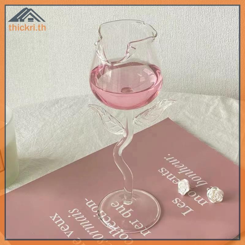 TT Rose-Shaped Red Wine แว่นตา Rose Shape แก้วไวน์สี Rose ใบ 150/400ml Rose รูป Red Wine Goblet ค็อก