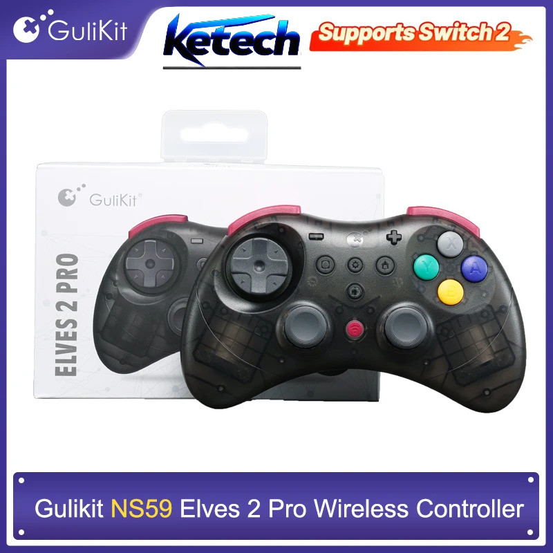 GuliKi Elves 2 Pro คอนโทรลเลอร์ไร้สายพร้อมจอยสติ๊ก Hall สําหรับ Nintendo Switch / Switch 2 Android /