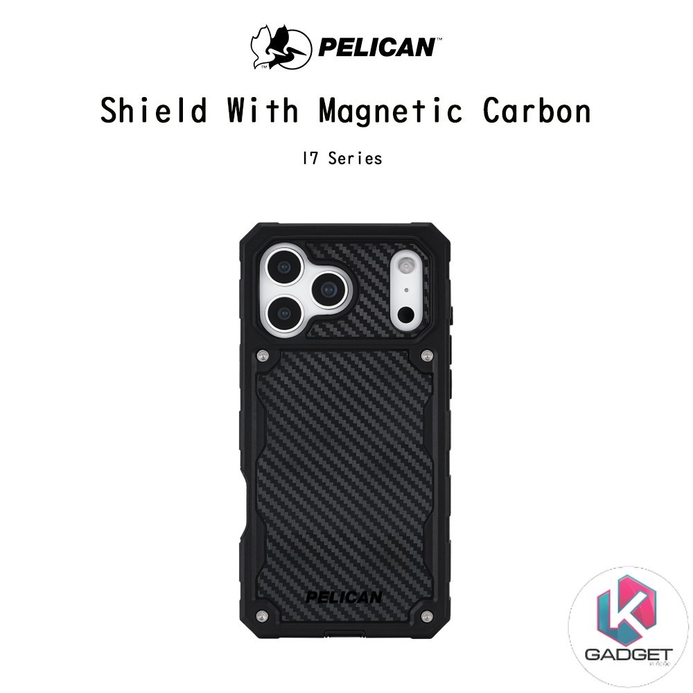 PELICAN Shield With Magnetic Carbon เคสกันกระแทกระดับ7.3Mเกรดพรีเมี่ยมจากอเมริกา เคสสำหรับ iPhone17P