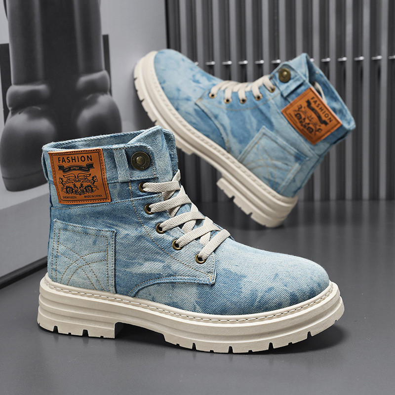 ใหม่สไตล์ผู้ชายรองเท้า Martin สไตล์อังกฤษผู้ชาย High-Top รองเท้าโดยรวมรองเท้าผู้ชาย