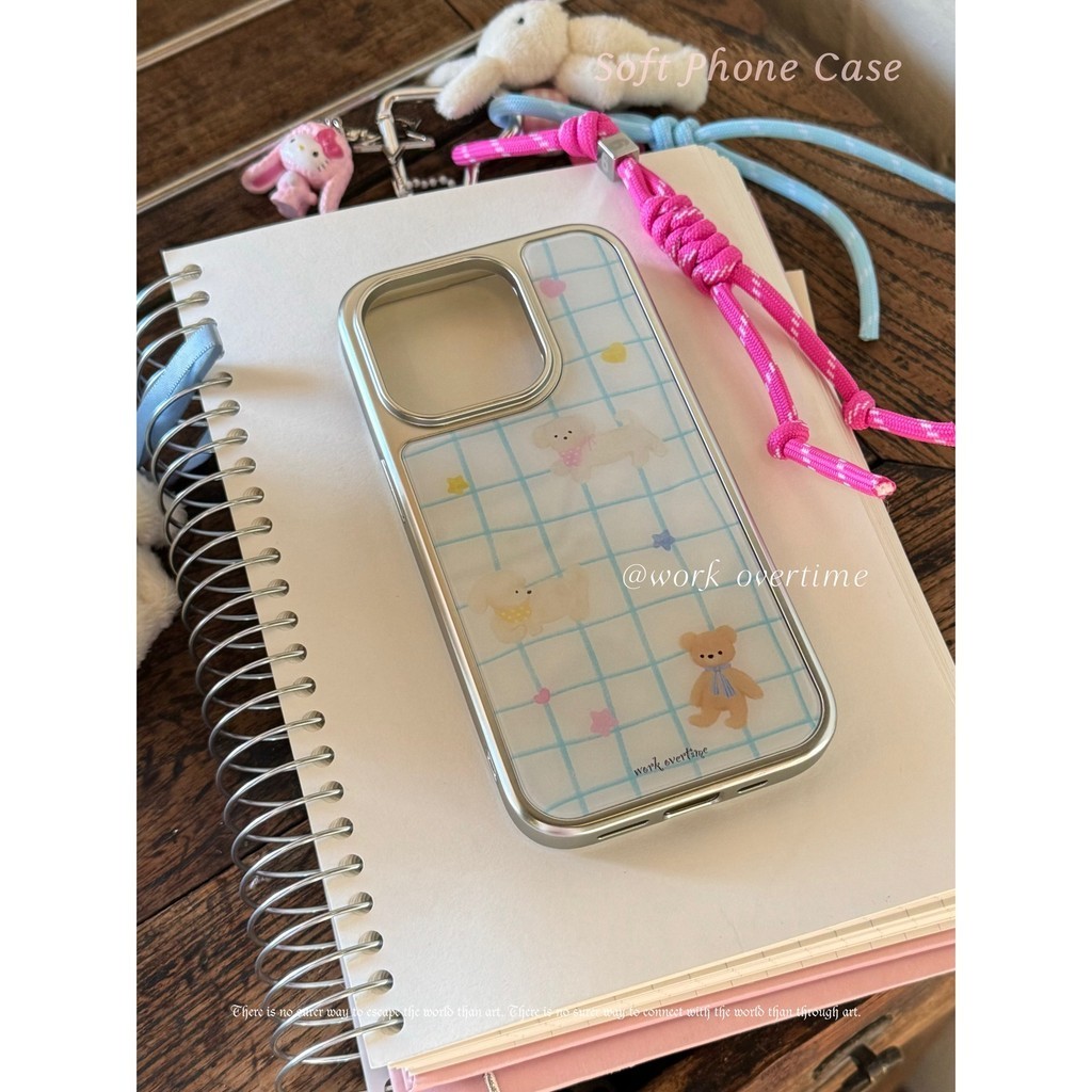 ลายสก๊อตลูกสุนัขเคสโทรศัพท์ Anti-Fall สําหรับ iPhone 18 Pro Max 18 Pro 18 16 Promax 15 Promax 11 12 13 14plus 15plus 16e 15pro