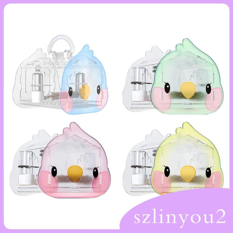 [szlinyou2] กรงนกน้ําหนักเบาสําหรับนกเดินกลางแจ้งกรงเดินทางกรงนกใสสําหรับนกแก้วนกหงส์หยก