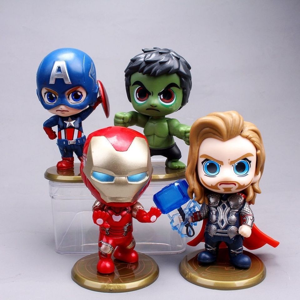 Avengers Figure Mystery Box Iron Man Hulk กัปตันอเมริกา Thor เค้กตกแต่งของเล่นของขวัญ