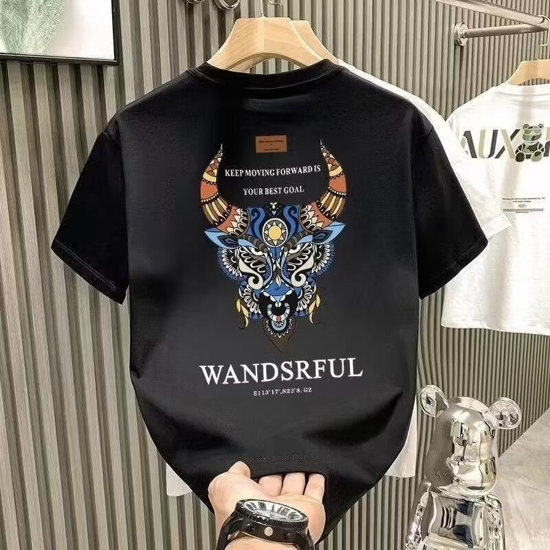 20252024สไตล์ใหม่รอบคอบางครึ่งเสื้อยืดแขนสั้นผู้ชายฤดูร้อน COD All-Match ins23 Street Wear เสื้อยืดใ