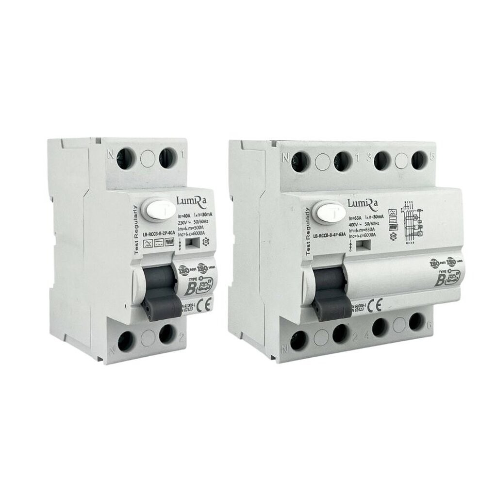 LUMIRA RCCB-TYPE B 40A, 63A | เบรกเกอร์ รถไฟฟ้า EV TYPE B Circuit Breaker For EV Charger