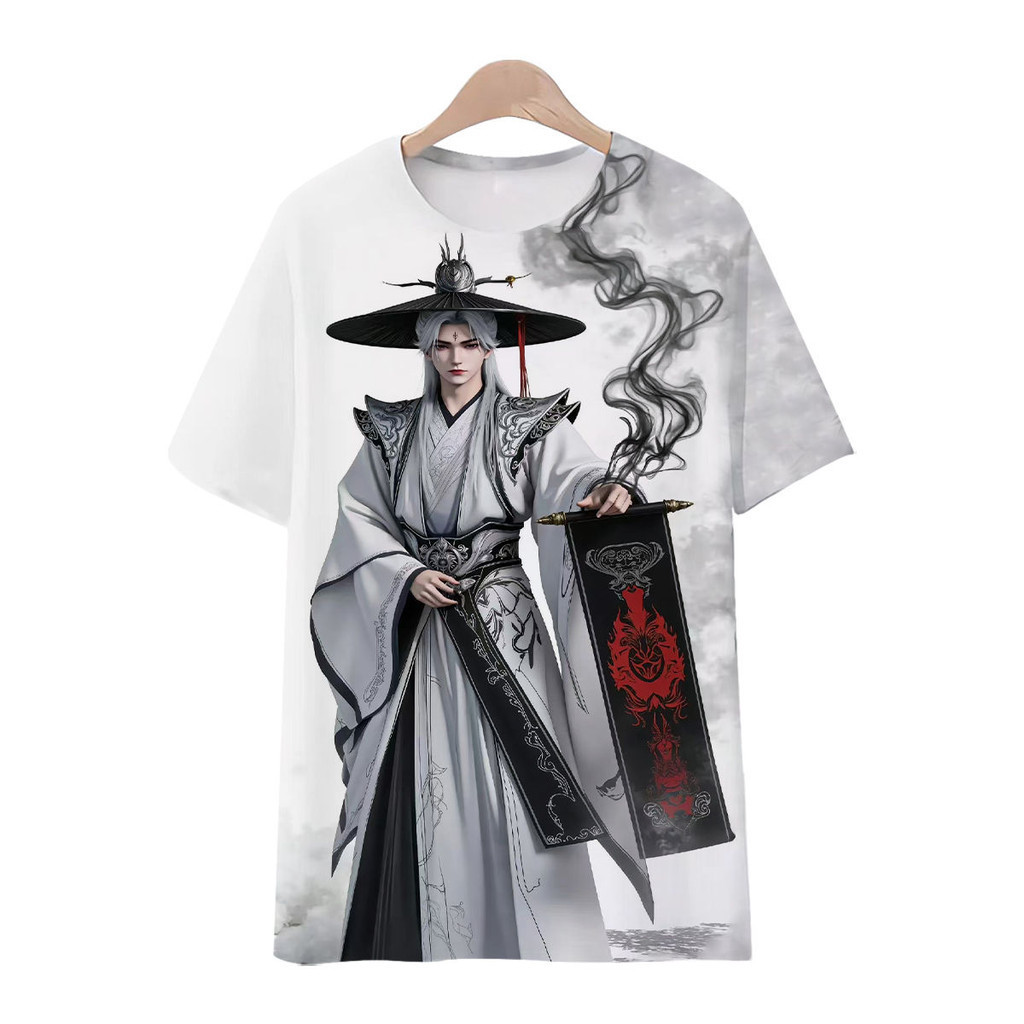 Anime Demon Slayer Kimetsu ไม่มี Yaiba รูปแบบ 3D พิมพ์แขนสั้น Xian Ni Merchandise ผู้ชายสบายๆลูกเรือคอ T Dopamine เสื้อยืดแขนสั้น Anime Fairy Reverse King Forest Patte