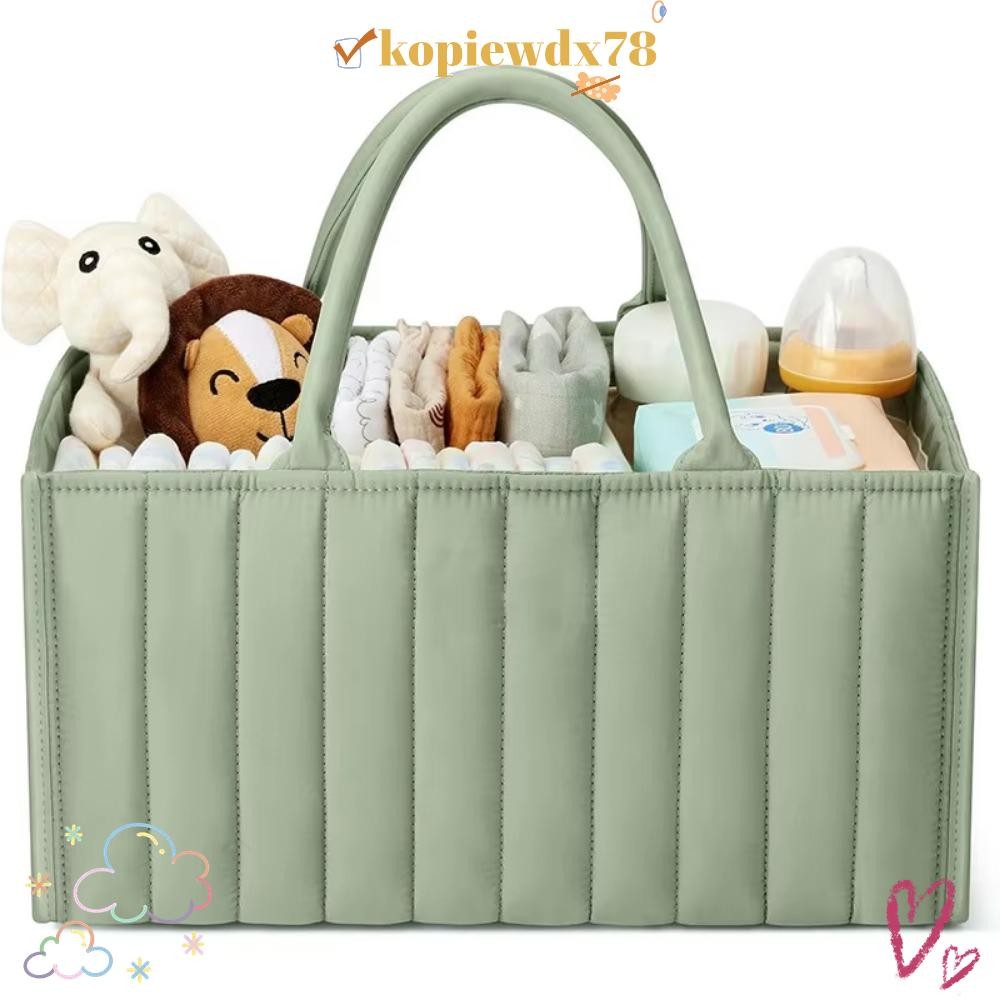 KOPIEWDX กระเป๋าผ้าอ้อมเด็ก,พับมัลติฟังก์ชั่ผ้าอ้อม Caddies, Travel-Friendly ความจุสูง Baby Essentials Mommy Bag