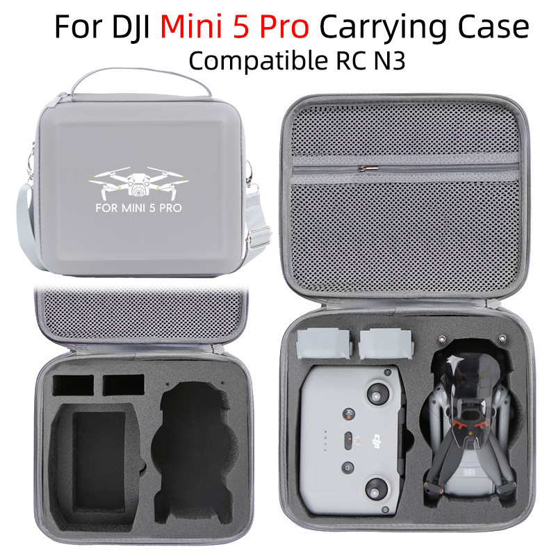 เหมาะสําหรับกระเป๋าพกพา DJI MINI 5 PRO ที่สามารถพกพาด้วยมือหรือสะพายข้างได้, อุปกรณ์ป้องกันกล่องเก็บของ MINI 5 PRO PU