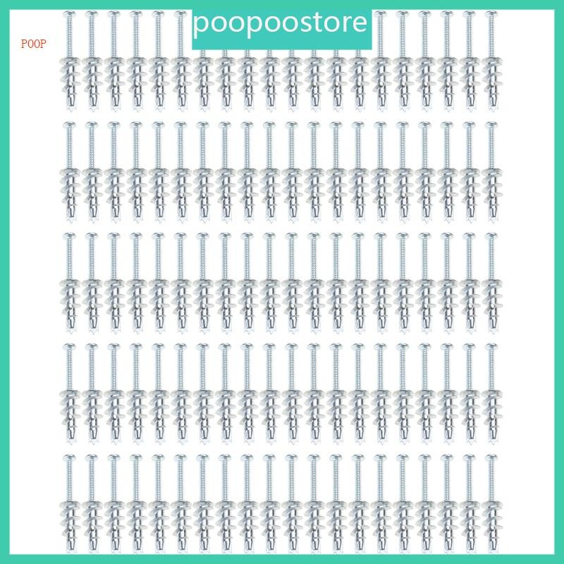 POOP อเนกประสงค์ Drywall สกรู Anchors ชุด Hollow Wall Anchors สกรูชุดสกรู Drywall สําหรับแขวนตกแต่งช