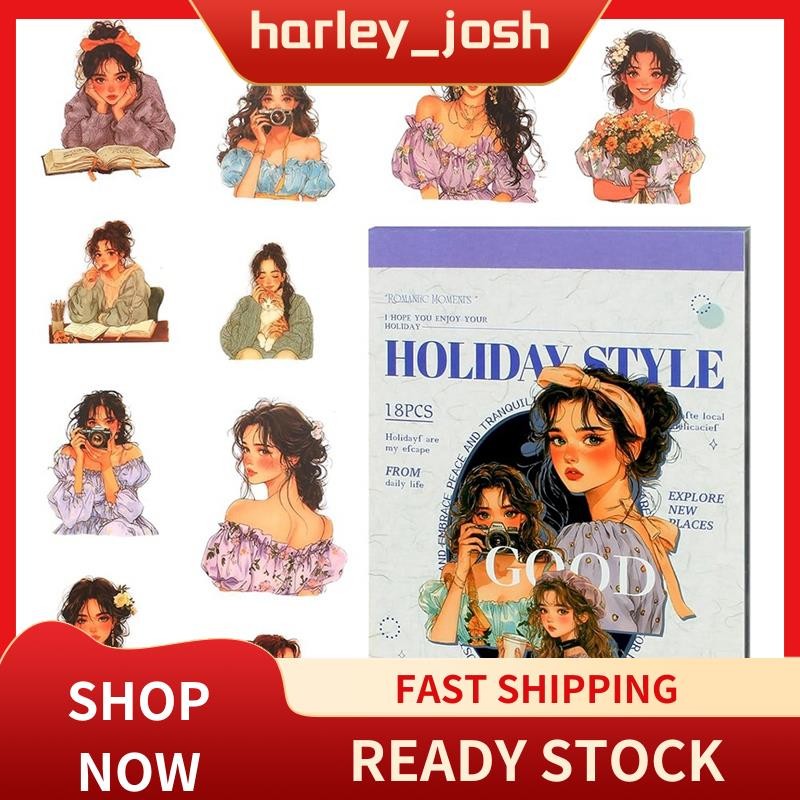 harley_josh People Journal สติกเกอร์หนังสือสําหรับ Junk Journal Supplies–18 แผ่น 90 ชิ้นสมุดภาพสติกเ