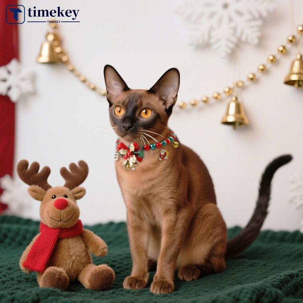 TME Christmas Cat Bell Collar Multicolor Lucky Charm Vibrant สีแมวเครื่องประดับ Party เครื่องแต่งกาย