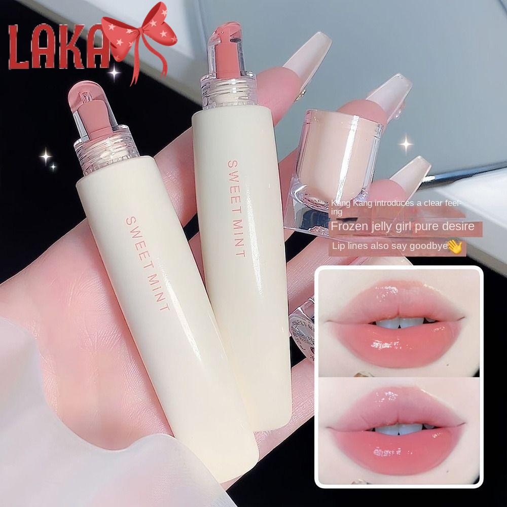 LAKA Jelly Lip Gloss, เครื่องมือเครื่องสําอางให้ความชุ่มชื้น Lip Tint, แฟชั่น Long Lasting Mirror Ef
