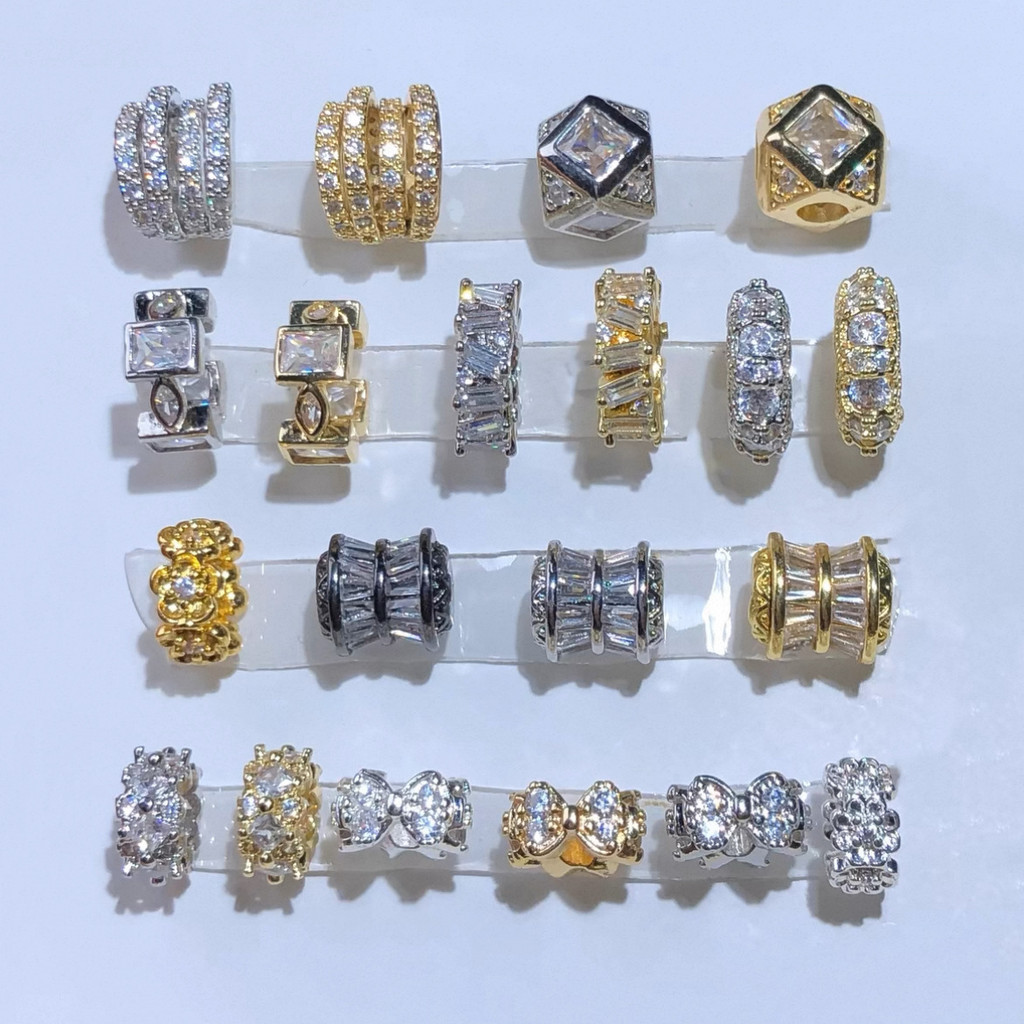 Spacer Zircon Shiny diy 14K อุปกรณ์เสริมโบว์