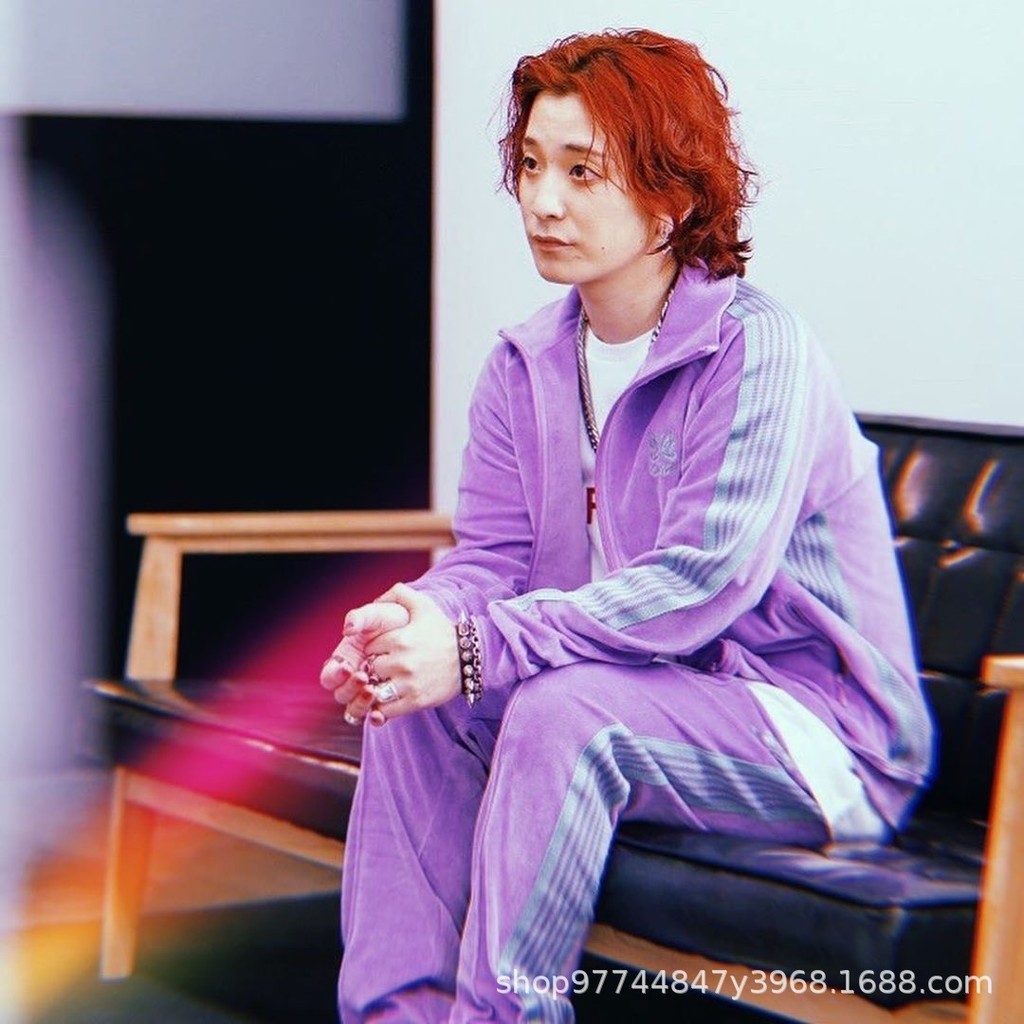 Needles Velvet Embroidery track Velvet Pants Men's Casual Loose Pants Sports Pants Women