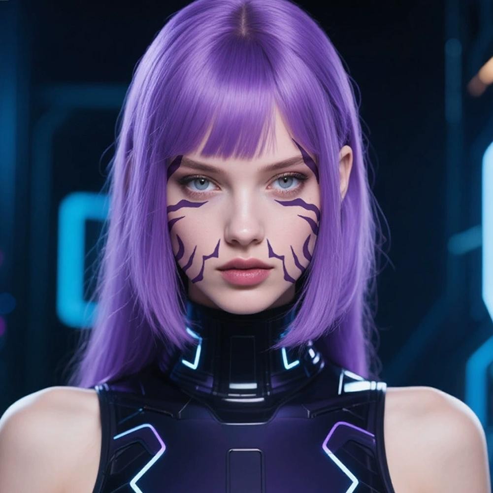 Vibrant Purple Glitter รอยสักชั่วคราว - กันน้ํา Face & Body สติกเกอร์สําหรับ Stage G1o8