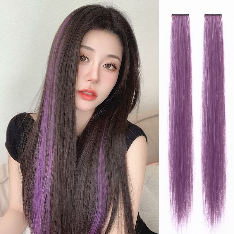 Oriental Selection#Same Style Celebrity Ear-Hanging Dye Thin Hair Piece One-Piece Seamless Colorful 