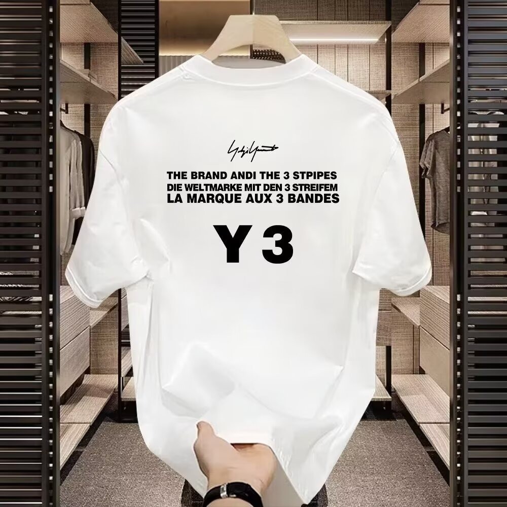 COD 2025 Handsome Heavyweight Trendy American High Street Short Sleeve T-Shirt for Men Small Necklin