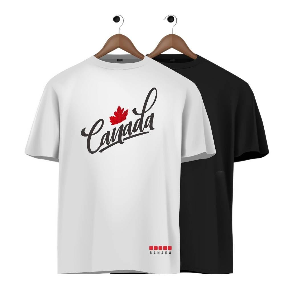 Canada Ottawa ของที่ระลึก T เสื้อ 100% Cotton Wear Flag Premium Kaos Baju Unisex Fashion Casual
