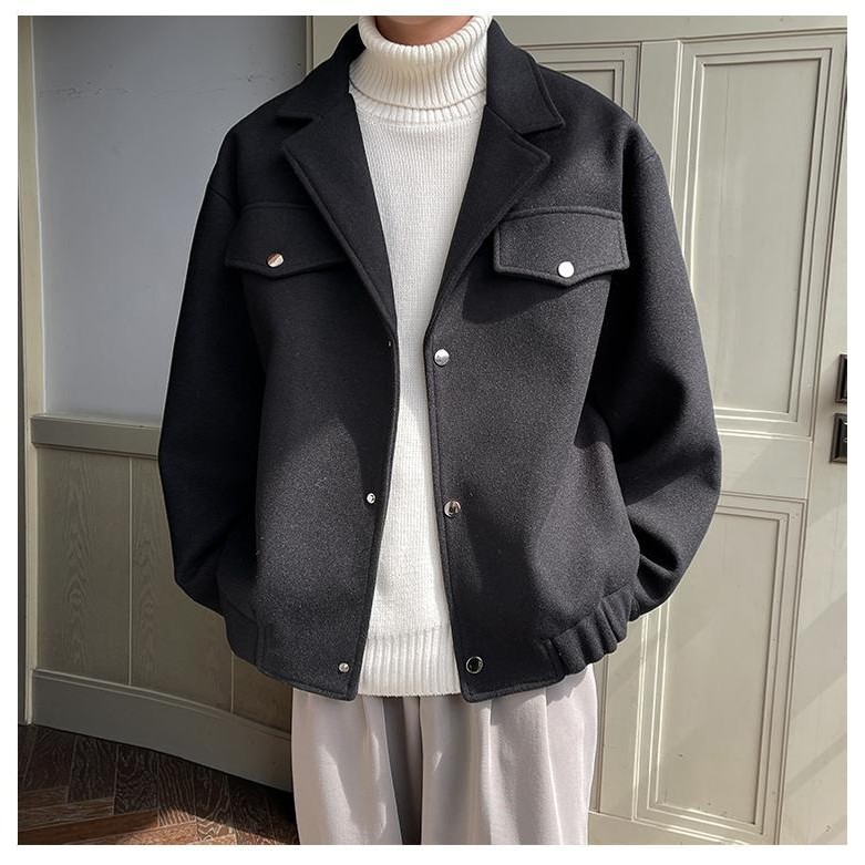 เสื้อเบอมเปอร์ผู้ชายสำหรับฤดูหนาว ไซส์พิเศษ ทำจากผ้าขนสัตว์คุณภาพสูง - รูปที่ 4