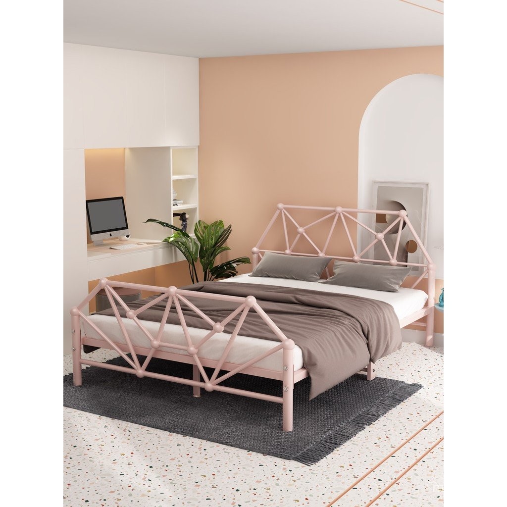 1.21.5 Influencer เตียงเดี่ยว Simple Mimi โมเดิร์นเตียงเหล็ก Apartment เช่า House Mi เตียงคู่สไตล์ยุ