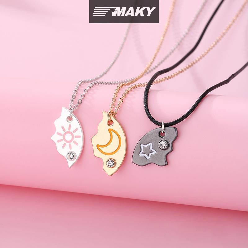 Llph 3 ชิ้น/เซ็ต Sun Moon Star จี้สร้อยคอเพื่อนที่ดีที่สุด Bff มิตรภาพสร้อยคอคู่แฟชั่นเครื่องประดับ 