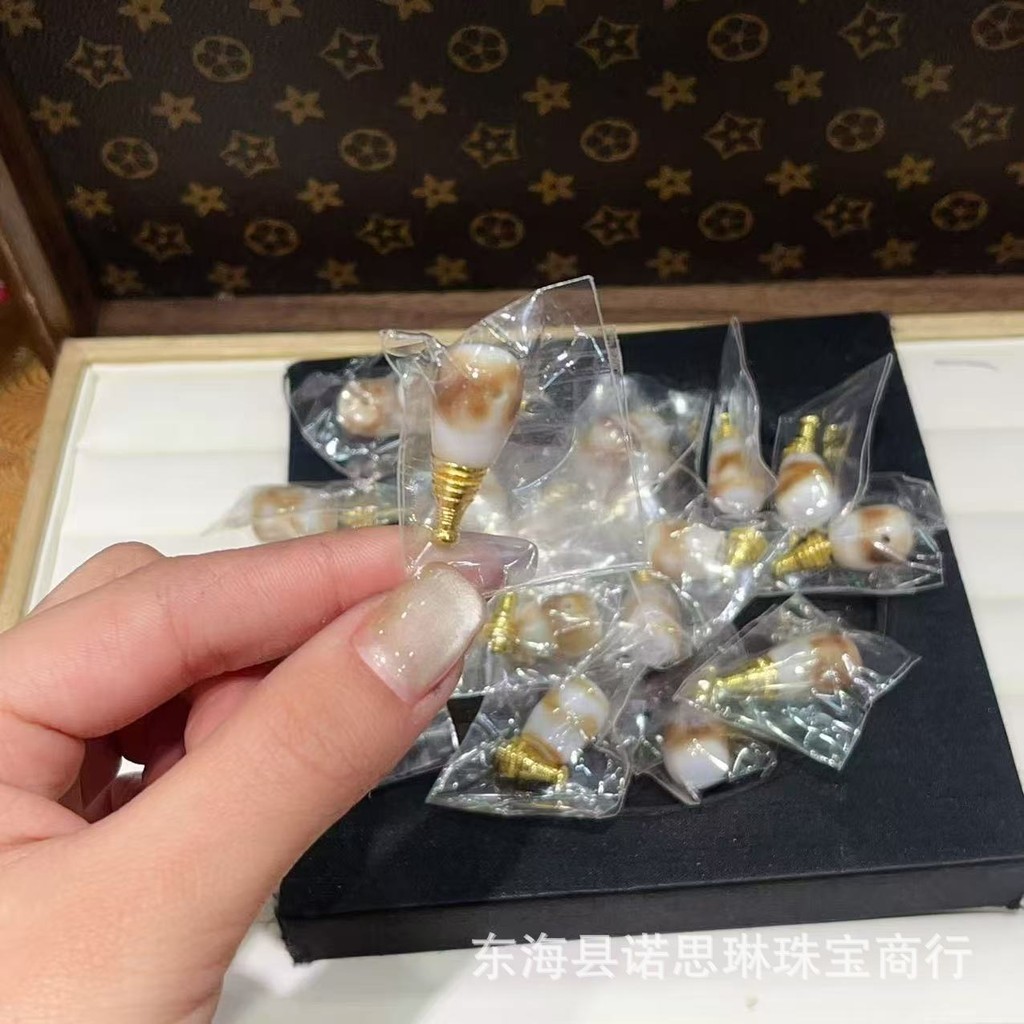 Agate Dzi Beads Set with Pure Copper Base - DIY Bracelet Accessories