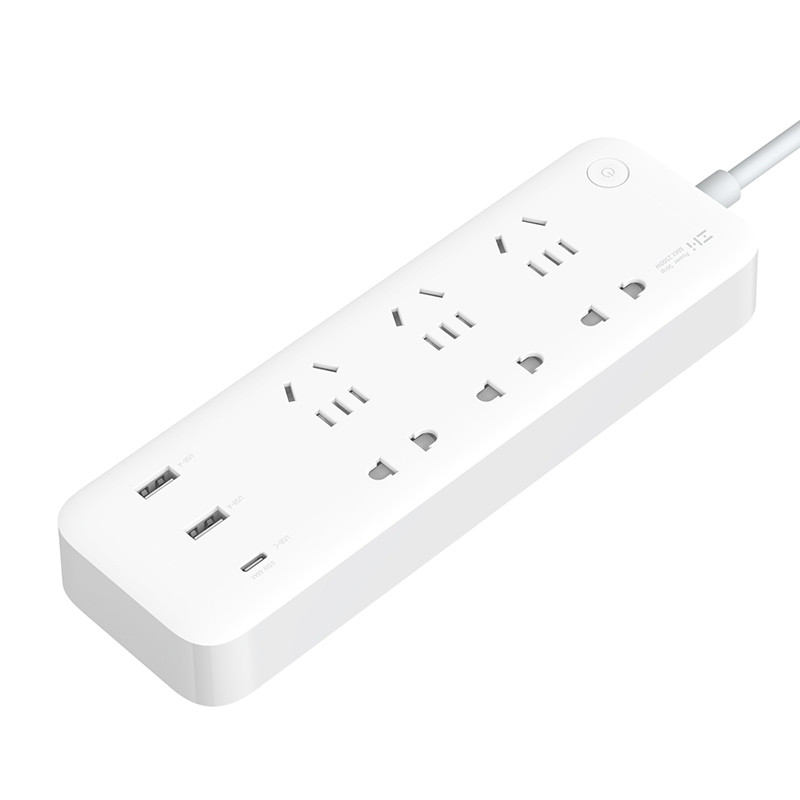 ZMI ZMI 65W หกตําแหน่งซ็อกเก็ตมัลติฟังก์ชั่น PD Charger Power Strip โน้ตบุ๊คโทรศัพท์มือถือ Fast Char
