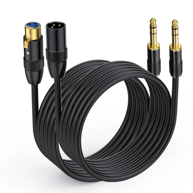 10FT XLR Male to 1/4 TRS Stereo Audio Cable 3M, Jack 6.35mm to XLR Male / Female 3Pin Guitar Cable (