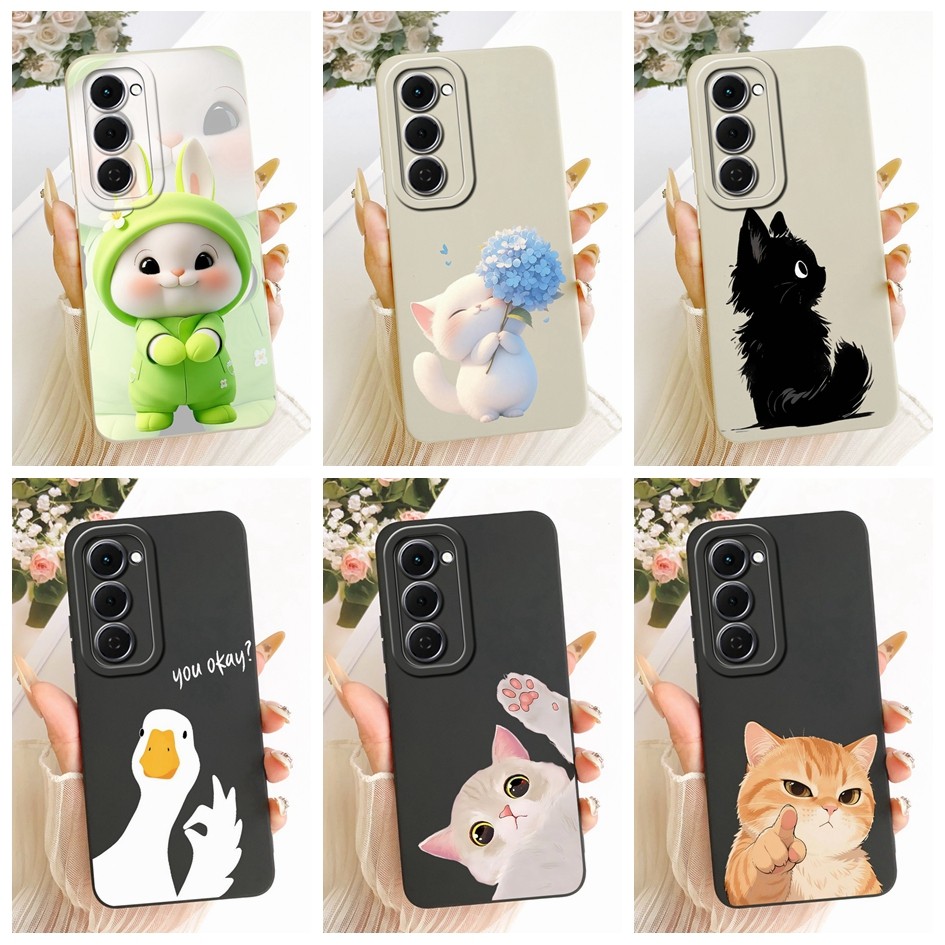 การ์ตูนสําหรับ Samsung Galaxy A13 A14 A24 A34 A54 A15 A25 A35 A55 A16 A26 A36 A56 5G ปลอก 2025 ใหม่แมวน่ารักเป็ดนุ่มเคสโทรศัพท์