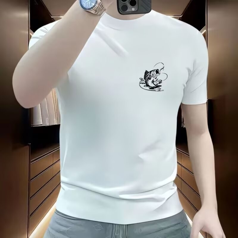 COD 2025 High Neck Short Sleeve Base Shirt for Women, Beautiful Pattern Top, Black T-Shirt, Inner We