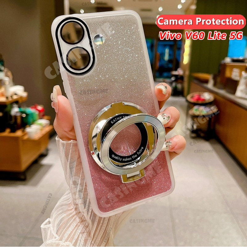 Vivo V60 Lite 5G 2025 เคสแม่เหล็กลายเล็บ Bling สําหรับ Vivo V60 LiteE/LiteV60/V60Lite กล้องกันกระแทก เลนส์ป้องกัน นุ่ม