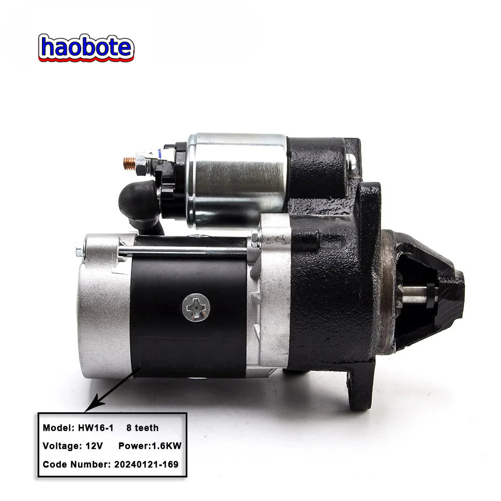 HW16-1 8T 12V 1.6KW เครื่องยนต์มอเตอร์สตาร์ท 8 ฟันเกียร์สําหรับมอเตอร์สตาร์ทชิ้นส่วนเครื่องกําเนิดไฟ