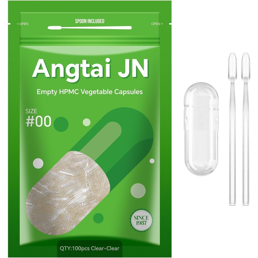 Empty Capsules, AngtaiJN 100 Count Clear Vegetarian Capsules, Size 00 DIY Pill Capsules Filling Empt
