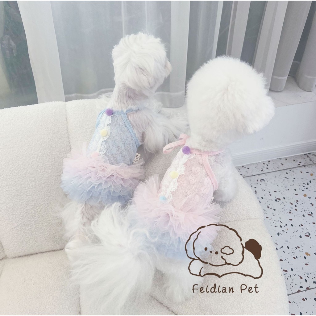 Pawsfun Pet Lace Gradient Princess Dress Dog Ballet Dress Cat Lady Dress Dress