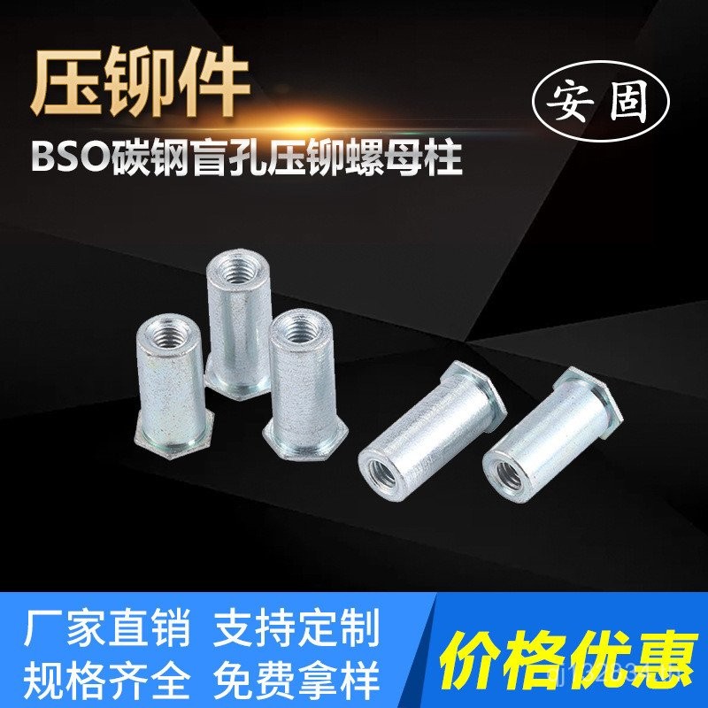 ด้านล่างหลุม5.4ความดันRivetสังกะสีNUTคอลัมน์/เหล็กคาร์บอนBlind Hole 4.2 Blind Hole BSO Nutคอลัมน์โรง