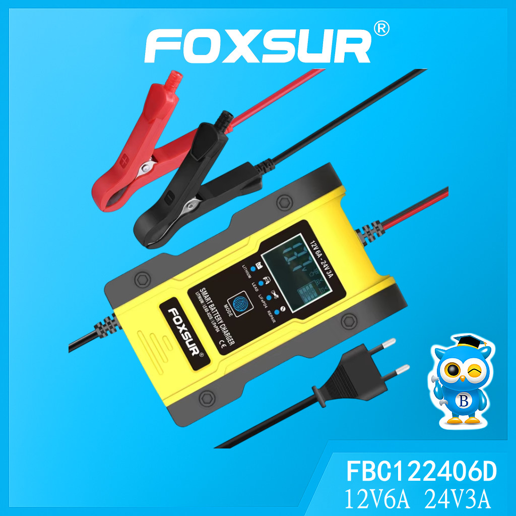 FOXSUR FBC122406D เครื่องชาร์จแบตเตอรี่ 12V 6A /24V 3A (FOXSUR 122406D )