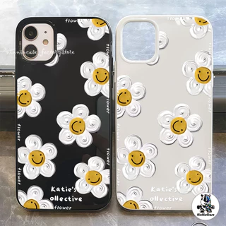 เคสโทรศัพท์ For iPhone 16 16PRO 14 14PROMAX 11 15 13 12 15Pro Max 8 7 16 Plus X XR ดอกไม้ยิ้มแย้ม นิ่มกันกระแทก เคสไอโฟน