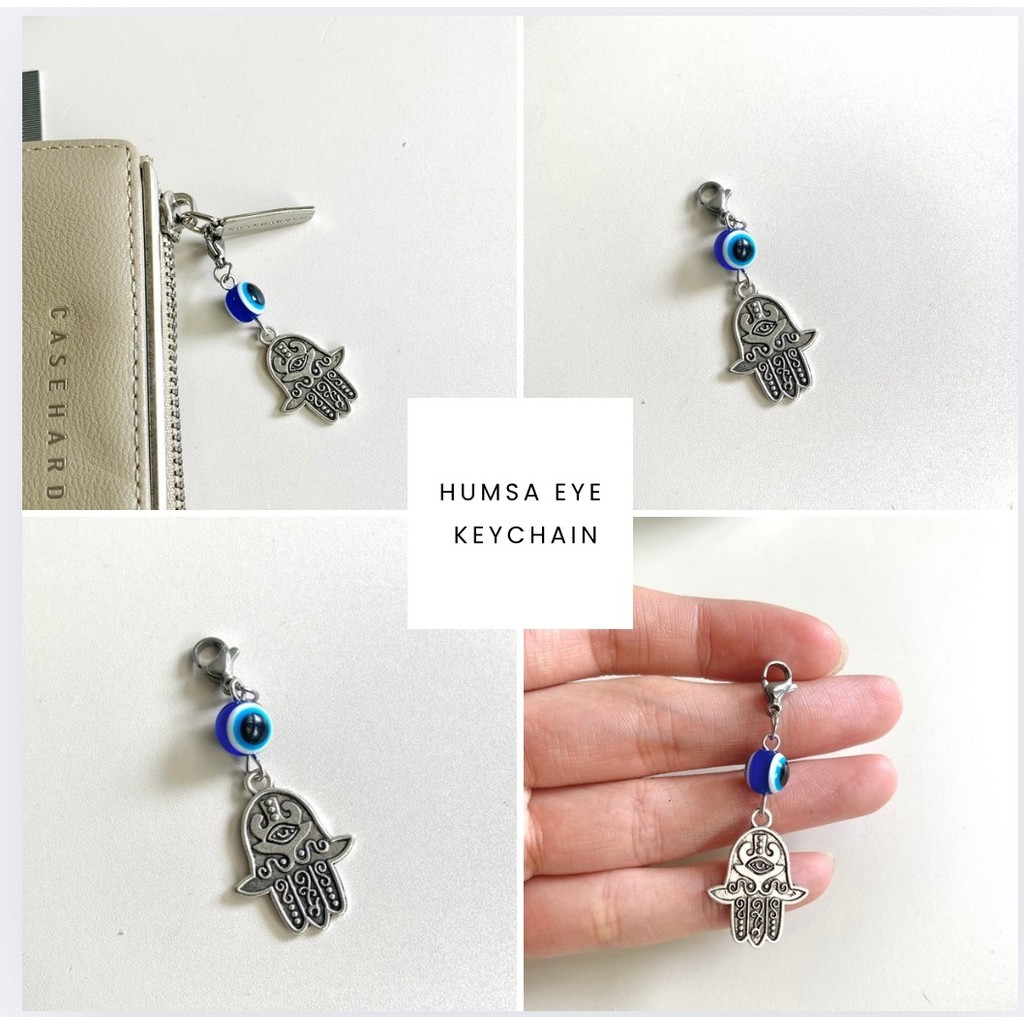 (จี้เล็ก) Humsa evil eye pendant keychain พวงกุญเเจ จี้ สายคล้องนำโชค s89