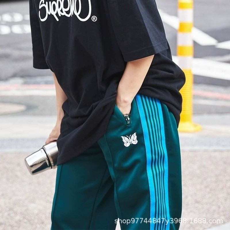 Needles track Joint Name STUDIOUS Embroidered retro loose casual shorts