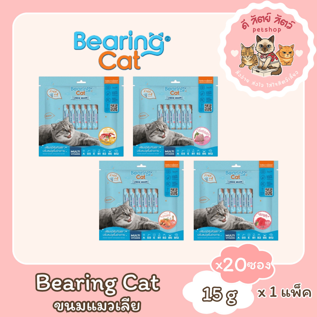 BEARING Cat Liquid Snack ขนมแมวเลีย มนต์เรียกแมว อาหารแมว (15gx20ซอง)