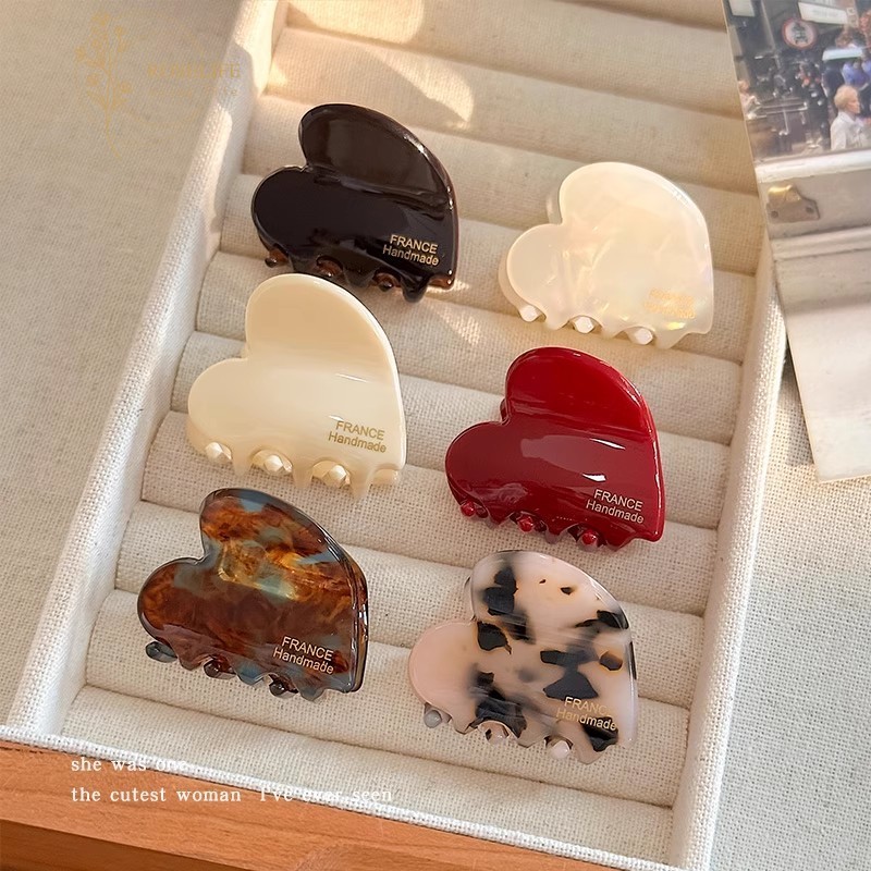 คลิปหนีบผมรูปหัวใจเล็กๆ ของ RoseLife สำหรับผู้หญิง ใช้ได้กับผมหางม้าและทรงผมอื่นๆ