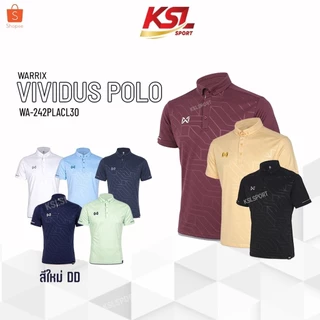 Warrix เสื้อโปโลวาริกซ์ วอริกซ์ Vividus แขนสั้น คอปก ใส่สบายไม่ต้องรีด WA-242PLACL30 ดำ/กรมท่า/ฟ้า