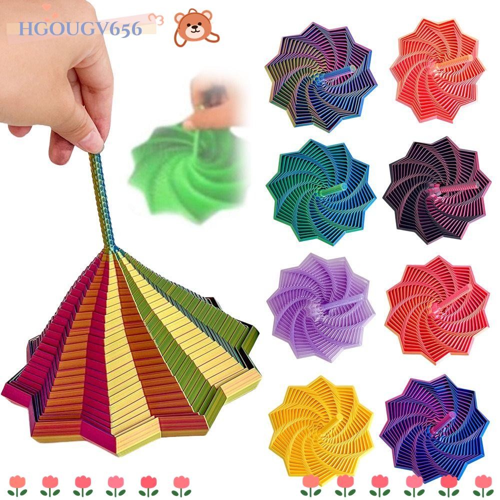 HGOUGVT ขยาย Sensory Fidget Star, PLA พร้อมที่จับ Fractal Fidget หกเหลี่ยม, ตลกความเครียดบรรเทา Whirling เกลียวพิมพ์ Fidget ของเล่นสําหรับ Office & โรงเรียน