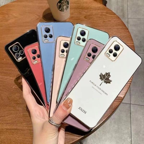 เคส iqoo z9x 5g iqoo 13 case 6D Maple Leaf Electroplating เหมาะสําหรับ VIVOY500 Precision Hole ขอบตร