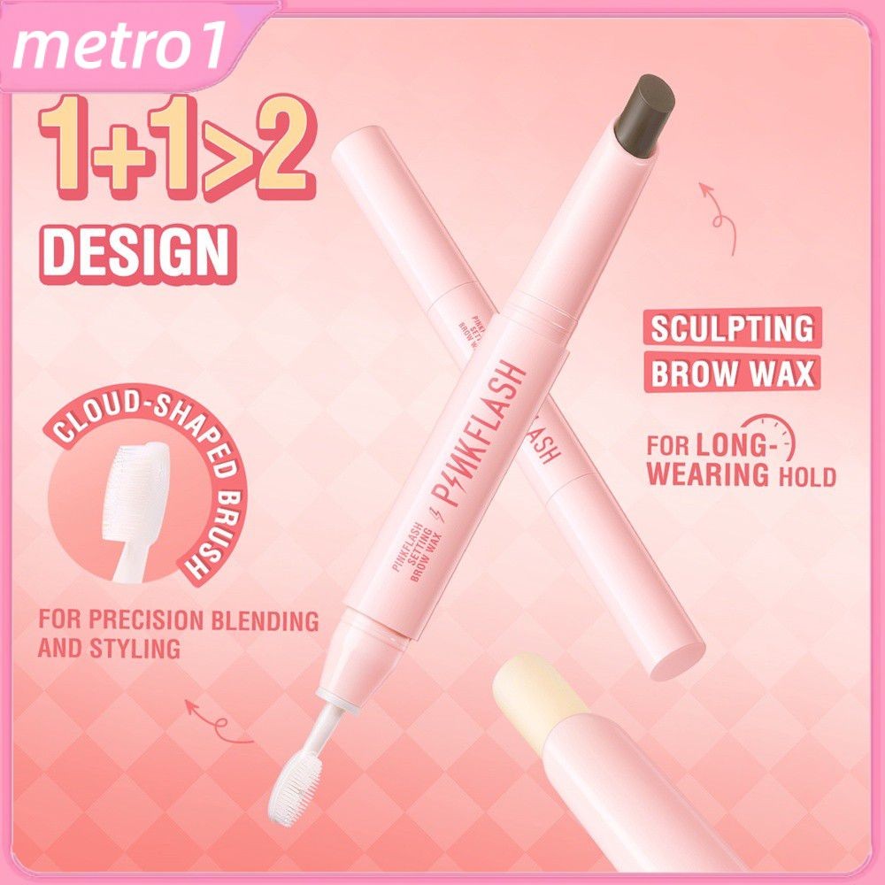 Pinkflash แว็กซ์จัดแต่งคิ้วกันน้ำ 2 in 1 พร้อมแปรง สบู่จัดแต่งคิ้วติดทนนาน Metro1