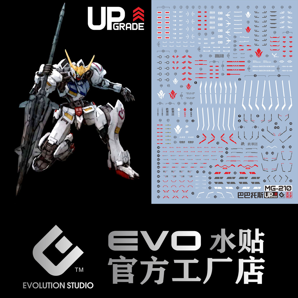 EVO Water Sticker MG 1/100 ASW-G-08 BARBATOS[THE 4TH FROM] IBO Model Fluorescent Decal DIY Parts