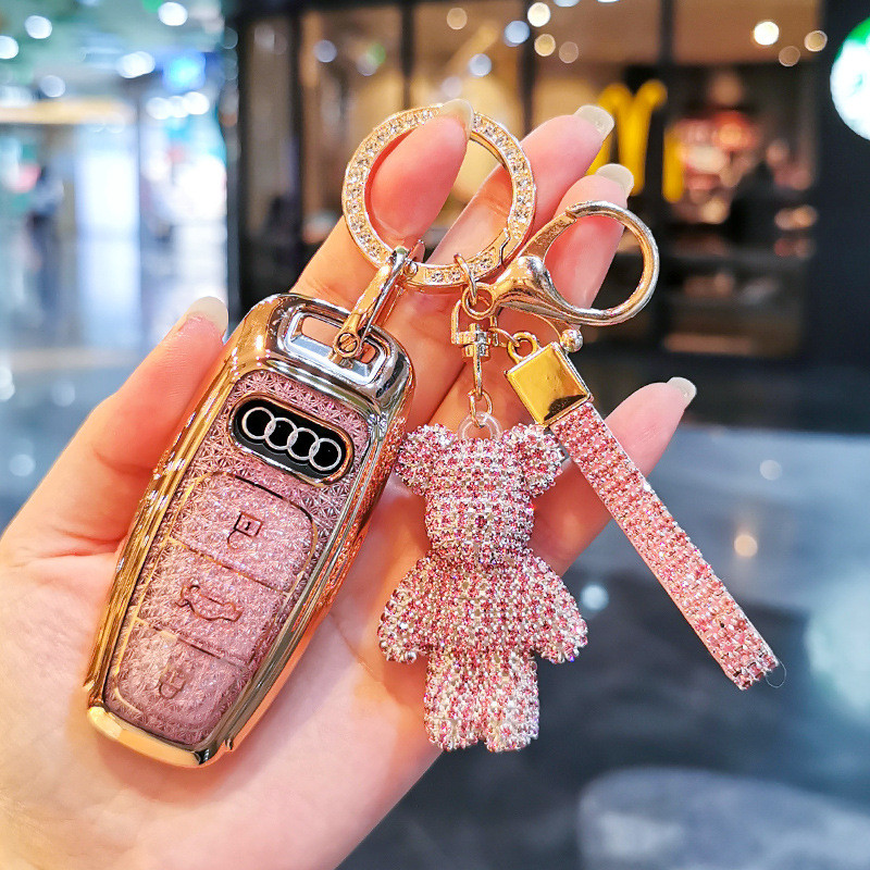 เหมาะสําหรับ 2023 สไตล์ใหม่ Audi a6l ฝาครอบกุญแจ a4l รถ q5l เปลือก a3a5a8 แพ็ค q7q4etron หัวเข็มขัด 