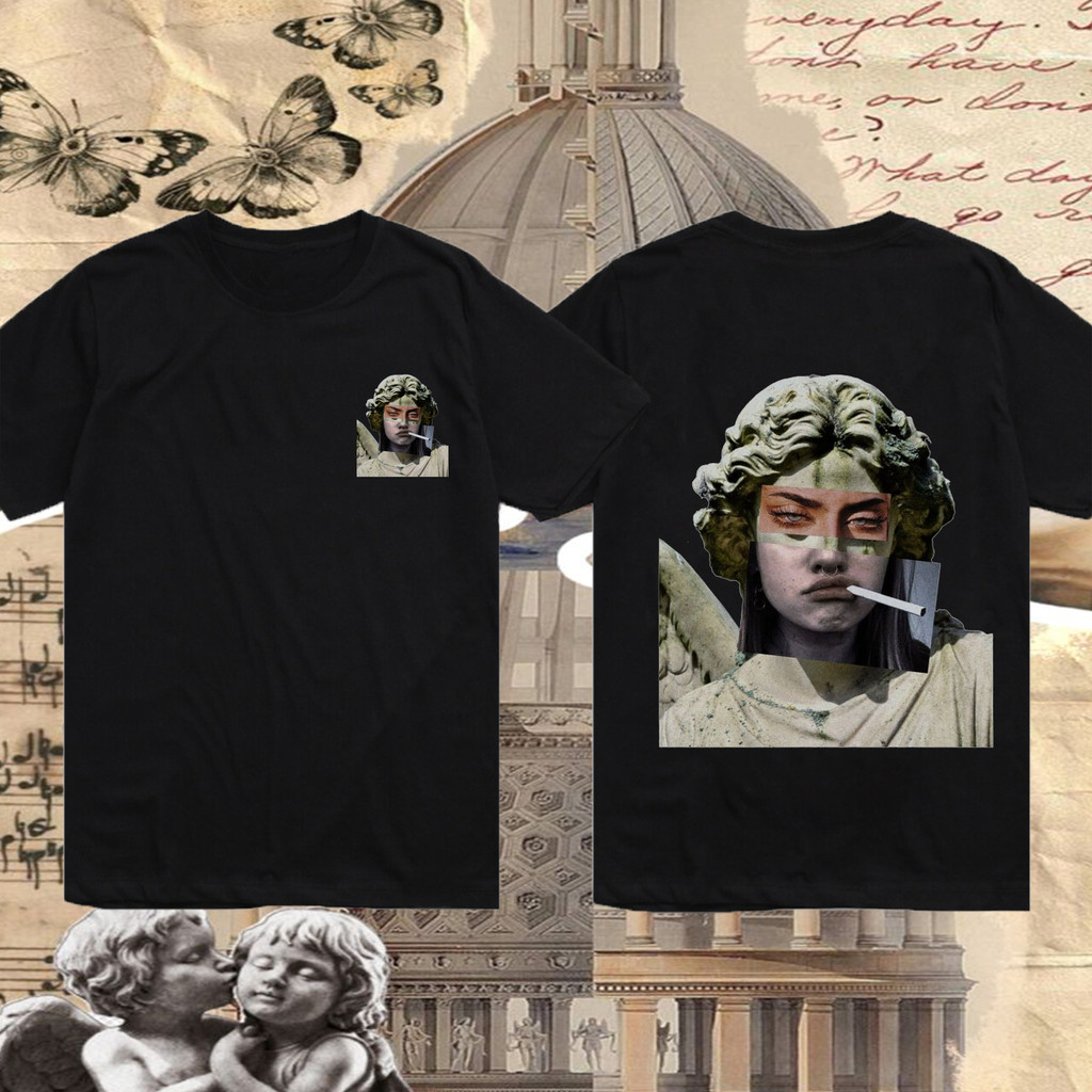 【Renaissance Revival Tee – Creative Sculpture Aesthetic】| เสื้อยืดศิลปะฟื้นฟูยุคเรอเนซองส์ ลายประติม