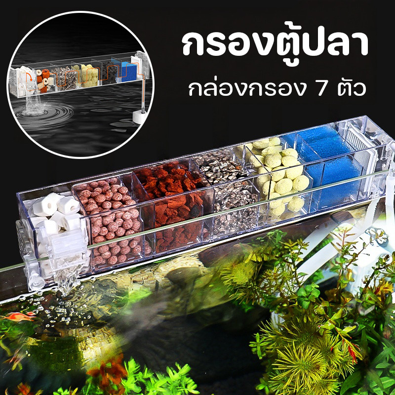 New กรองตู้ปลา กรองแขวน กรองบนตู้ปลา กรองแบบใสใส่วัสดุกรองได้เยอะขึ้น กรองบน สำหรับตู้ปลา