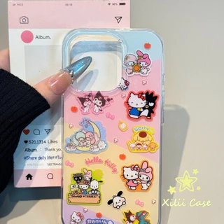 สำหรับ IPhone 17 air 15 12 11 14 16 13 Pro Max 15 16 Plus เชอร์รี่โบว์จุดเฮลโลคิตตี้คุโรมิแต่งงานกับแมว IMD เคสซิลิโคน